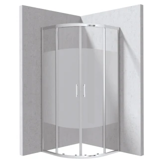 Duschhörn <strong>Funkia</strong>  Evo Rund Krom 90x90 cm Randigt Mönster