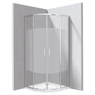 Duschhörn med Duschkar <strong>Funkia</strong>  Evo Rund Krom 80x80 cm Randigt Mönster