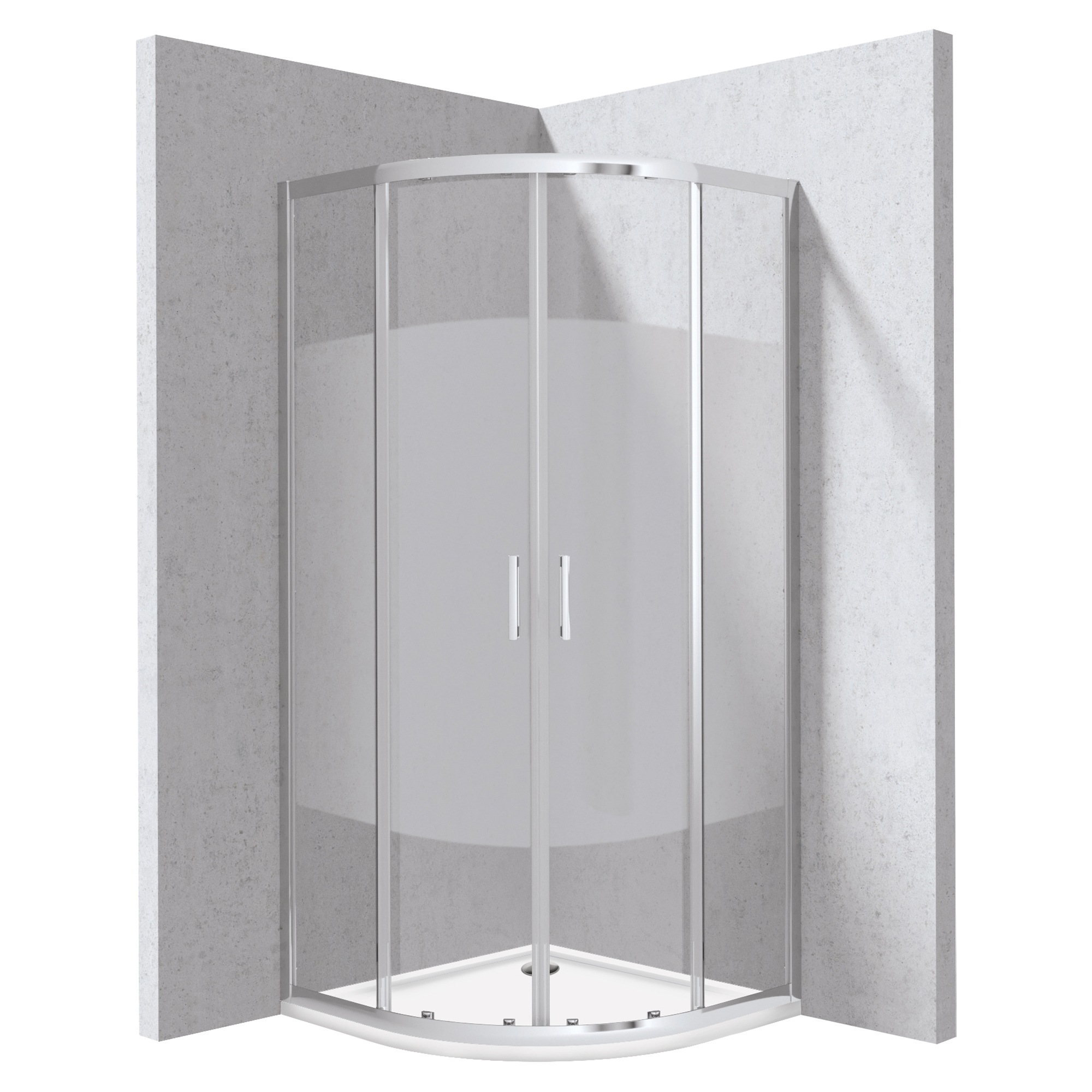 Dusjhjørne med Dusjkar Funkia Evo Rund Krom 90x90 cm Stripet Mønster