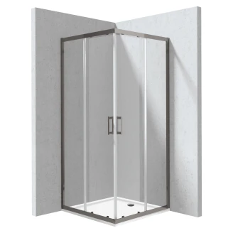 Duschhörn med Duschkar <strong>Funkia</strong>  Evo Kvadratisk Titanium 80x80 cm