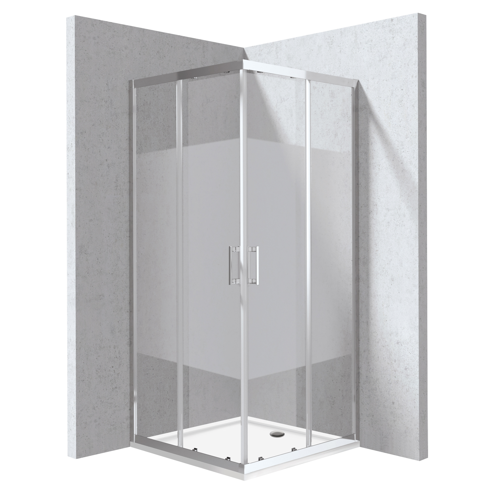 Dusjhjørne med Dusjkar Funkia Evo Kvadratisk Titanium 80x80 cm Stripet Mønster