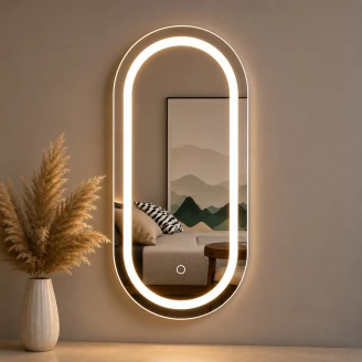 Speil <strong>Vekta</strong>  100x50 cm Hvit med LED-belysning