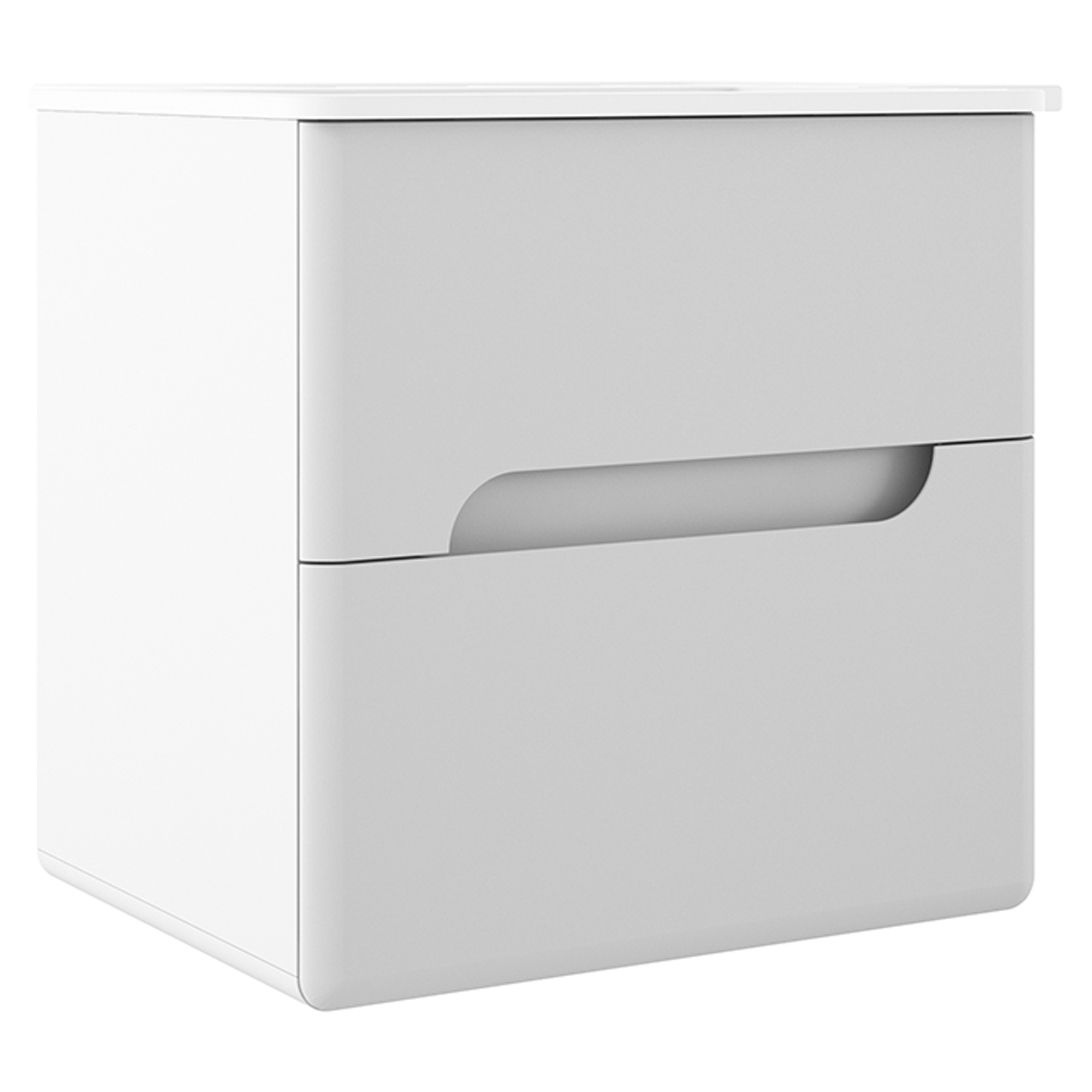 Servantskap Rondo Hvit Matt 60 cm med Servant Hvit Blank