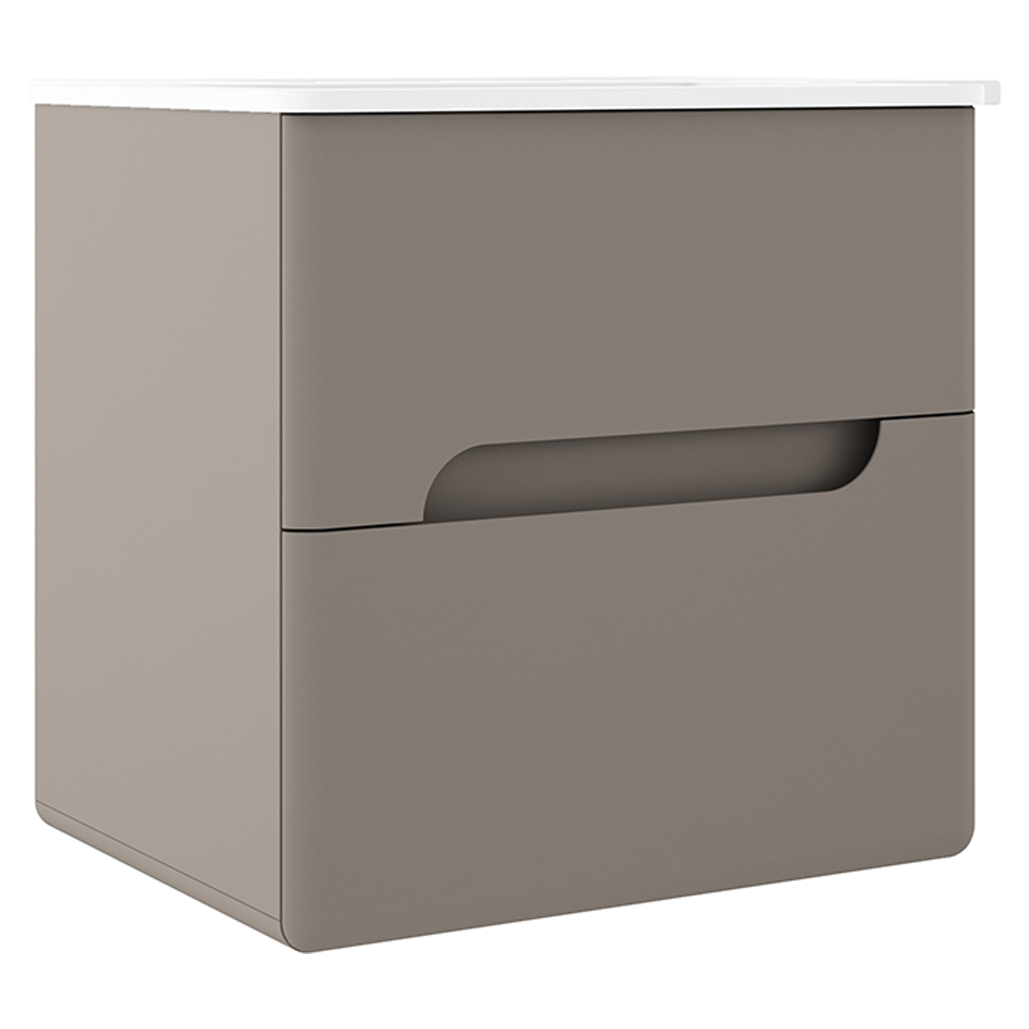 Servantskap Rondo Grå Matt 60 cm med Servant Hvit Blank