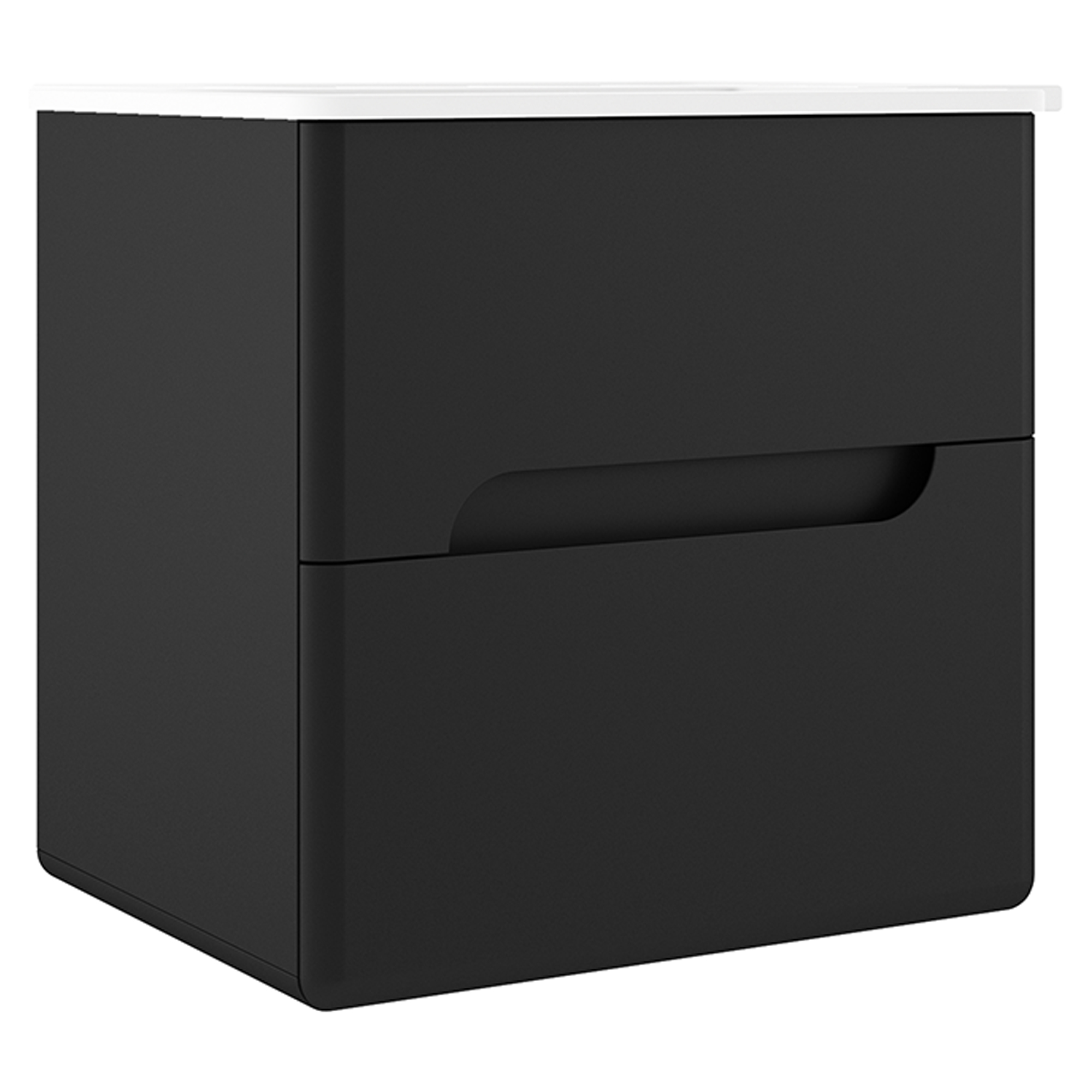 Servantskap Rondo Svart Matt 60 cm med Servant Hvit Blank