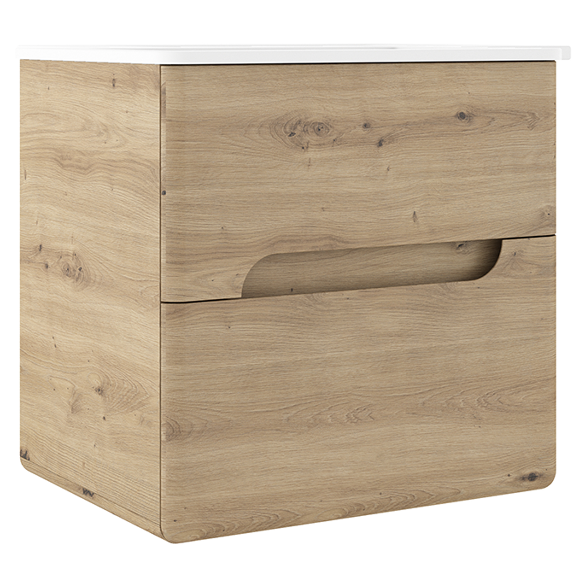 Servantskap Rondo Eik Matt 60 cm med Servant Hvit Blank