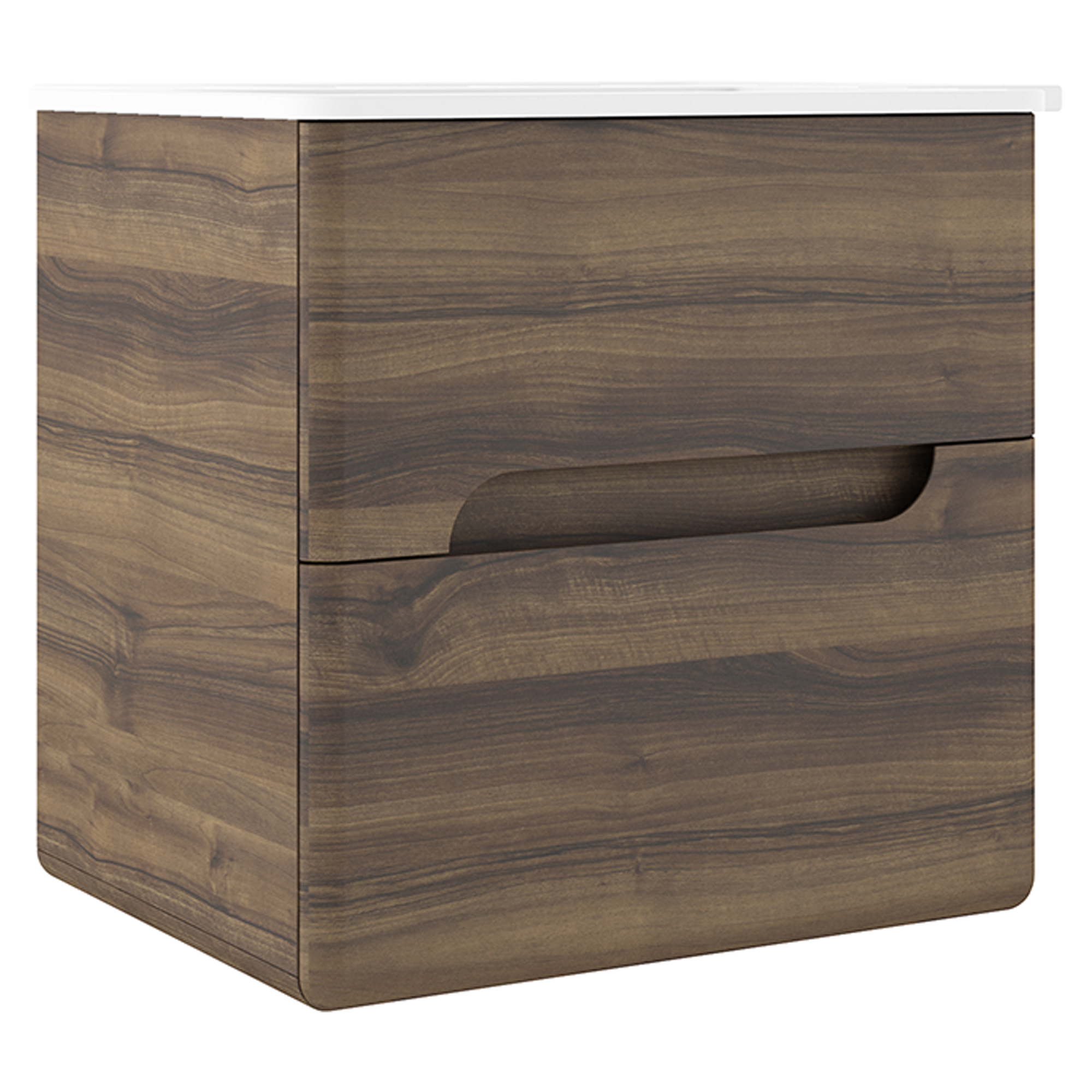 Servantskap Rondo Valnøtt Matt 60 cm med Servant Hvit Blank
