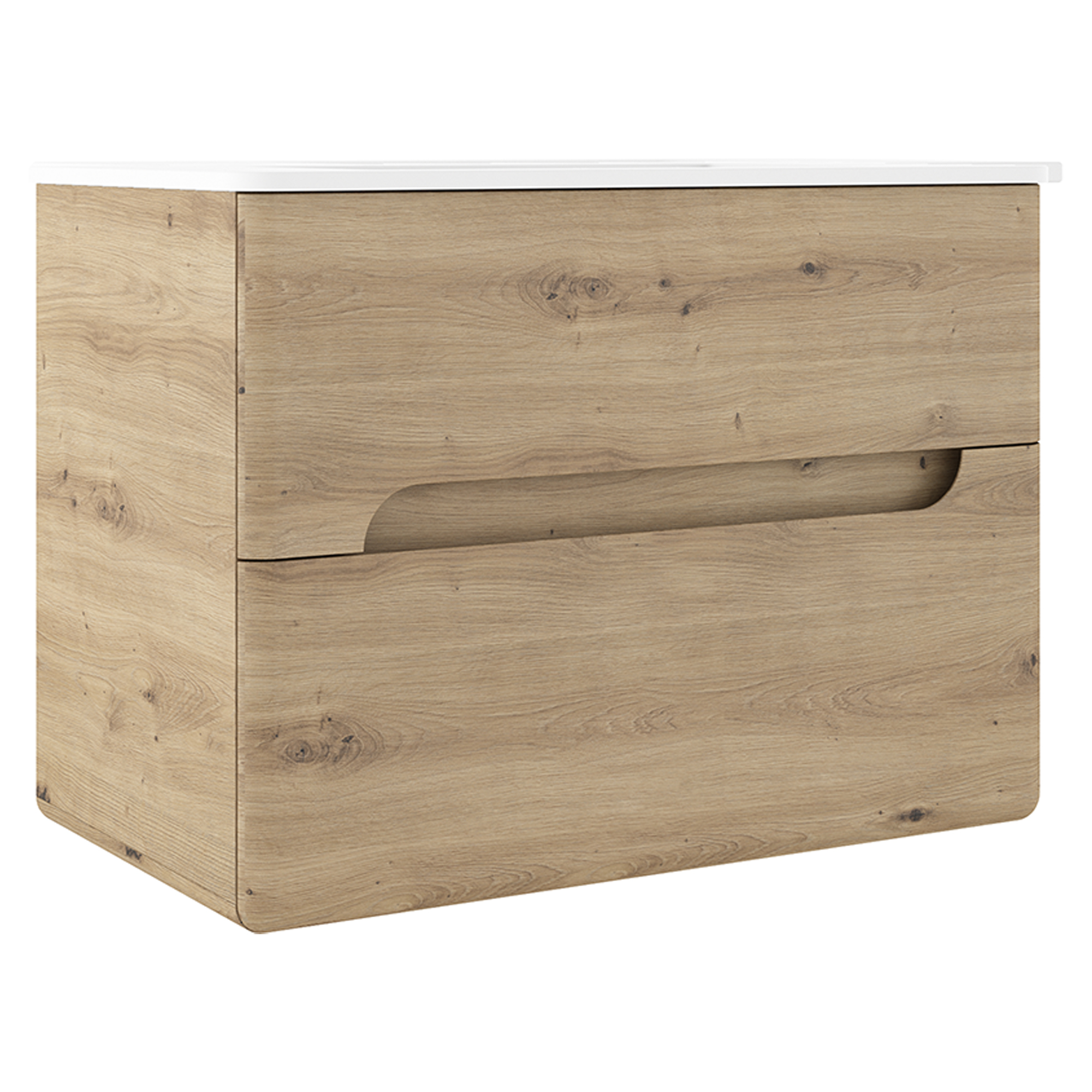 Servantskap Rondo Eik Matt 80 cm med Servant Hvit Blank