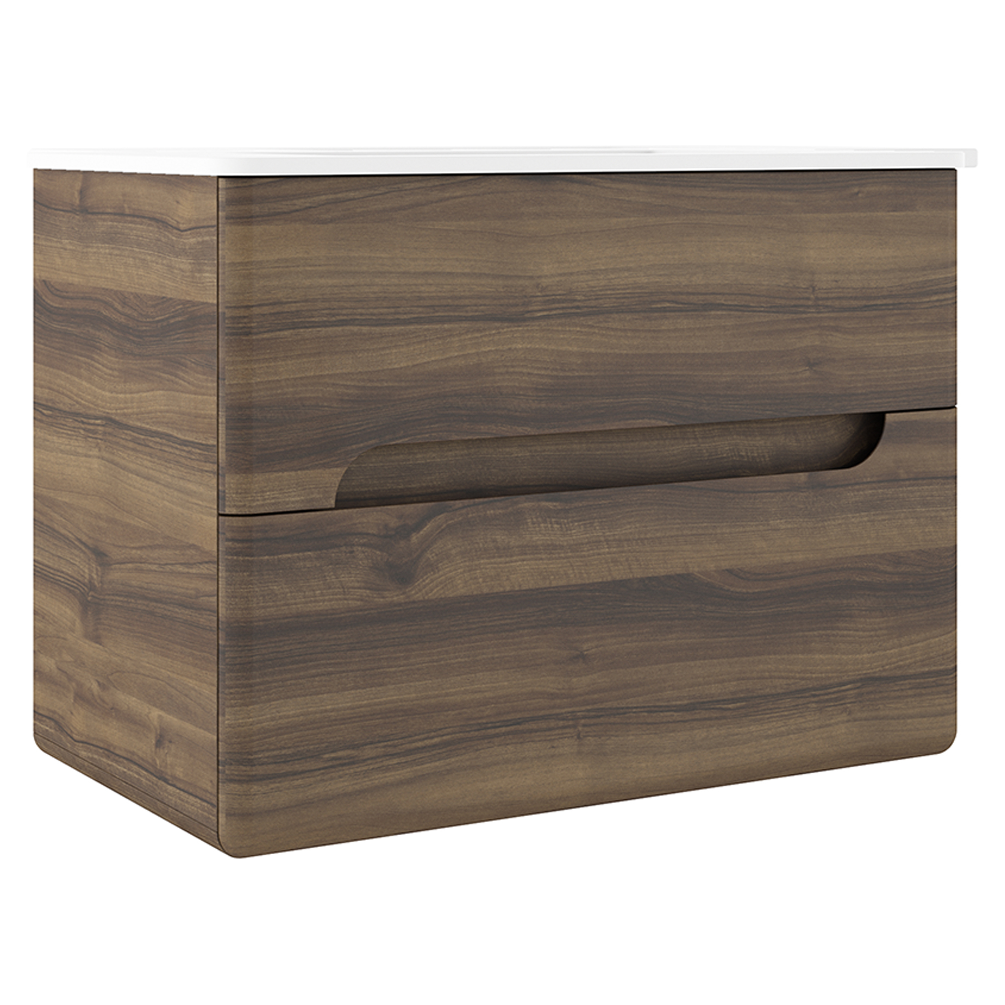 Servantskap Rondo Valnøtt Matt 80 cm med Servant Hvit Blank