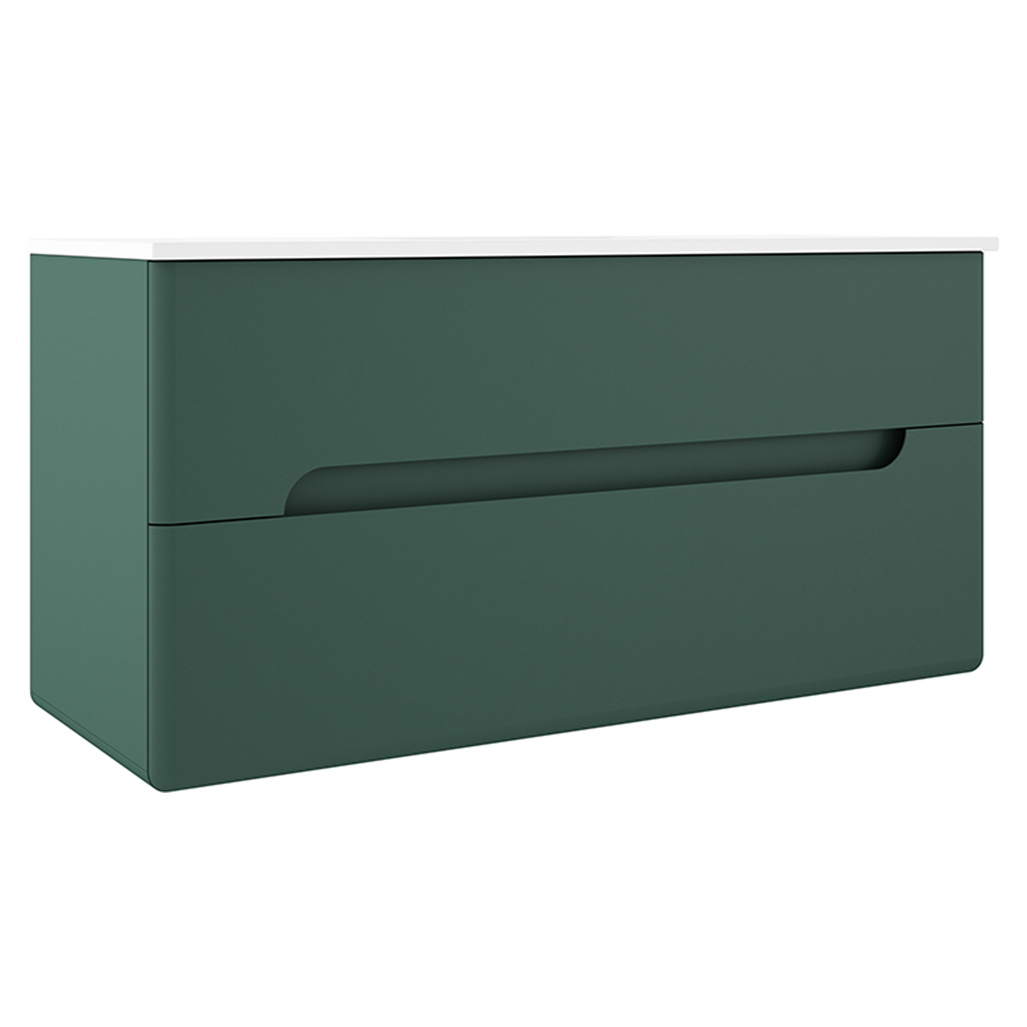 Dobbelt Servantskap Rondo Grønn Matt 120 cm med Servant Hvit Blank