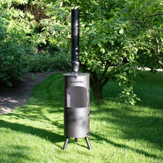 BonFeu Sett med Ildsted BonGiano LP Svart, Plancha & Trekk