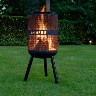 BonFeu Sett med Ildsted BonVes 45 Svart, Plancha & Grillspade