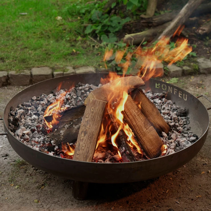 BonFeu Grillsett med Ildskål BonBowl Plus 100 Cortenstål, Lokk & Halvrund Grillrist