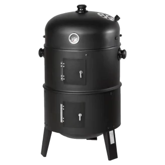 Multifunksjonell 3-i-1 Kullgrill, Røyk og Ildfat <strong>Lint</strong>  Svart