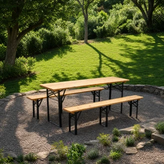 Hagesett med Bord 177x43 cm & 2 Benker <strong>Irwin</strong>  Tre