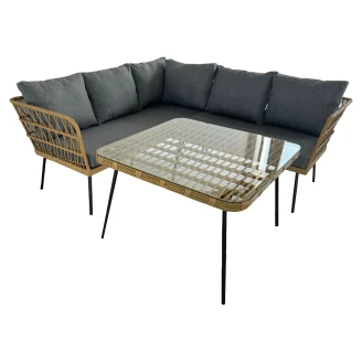 Hagesett med Hjørnesofa, Sofabord & Puter <strong>Norvane</strong>  Brun, Grå