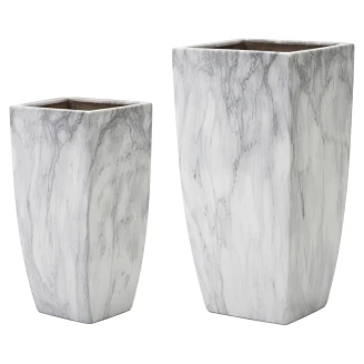 Sett med 2 Krukker <strong>Havlund</strong>  Grå 40x40x60 & 33x33x56 cm