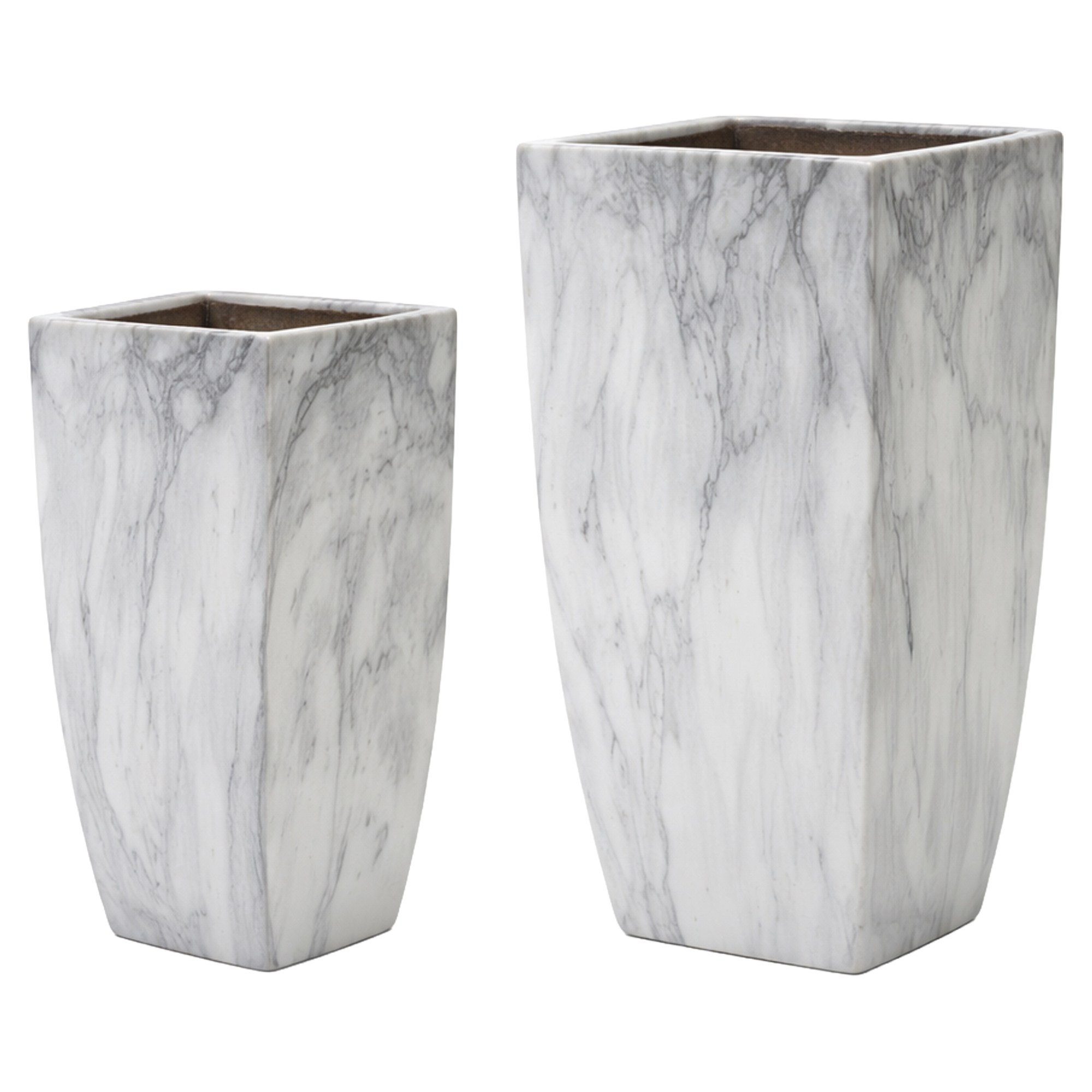 Sett med 2 Krukker Havlund Grå 40x40x60 & 33x33x56 cm