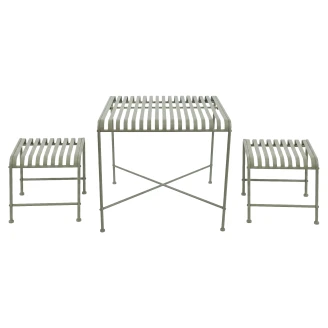 Hagesett med Bord 80x80 cm & 2 Sidebord <strong>Passage</strong>  Grønn