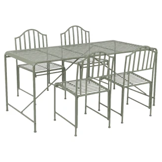 Hagesett med Bord 158x78 cm & 4 Stoler <strong>Passage</strong>  Grønn
