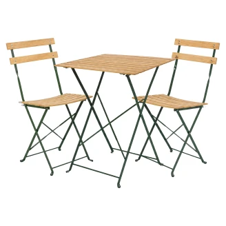 Hagesett med Bord 60x60 cm & 2 Stoler <strong>Buvette</strong>  Grønn