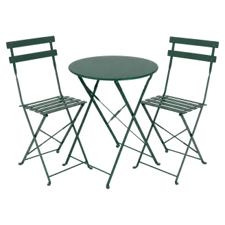 Hagesett med Bord Ø 60 cm & 2 Stoler <strong>Buvette</strong>  Grønn