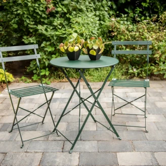 Hagesett med Bord Ø 60 cm & 2 Stoler <strong>Buvette</strong>  Grønn