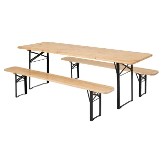 Hagesett med Bord 220x70 cm & 2 Benker 220x25 cm <strong>Beam</strong>  Tre