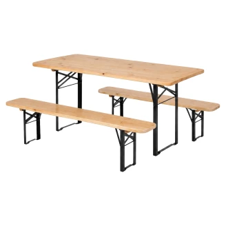 Hagesett for Barn med Bord 120x40 cm & 2 Benker 120x20 cm <strong>Beam</strong>  Tre
