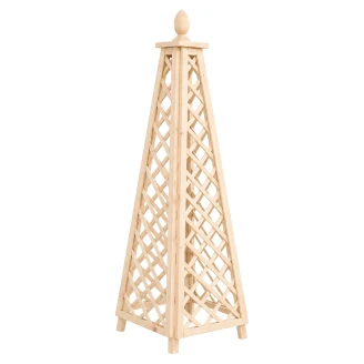 Obelisk med Kule i Lerk 140x50x50 cm