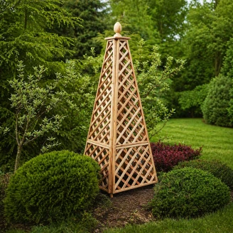 Obelisk med Kule i Lerk 180x65x65 cm