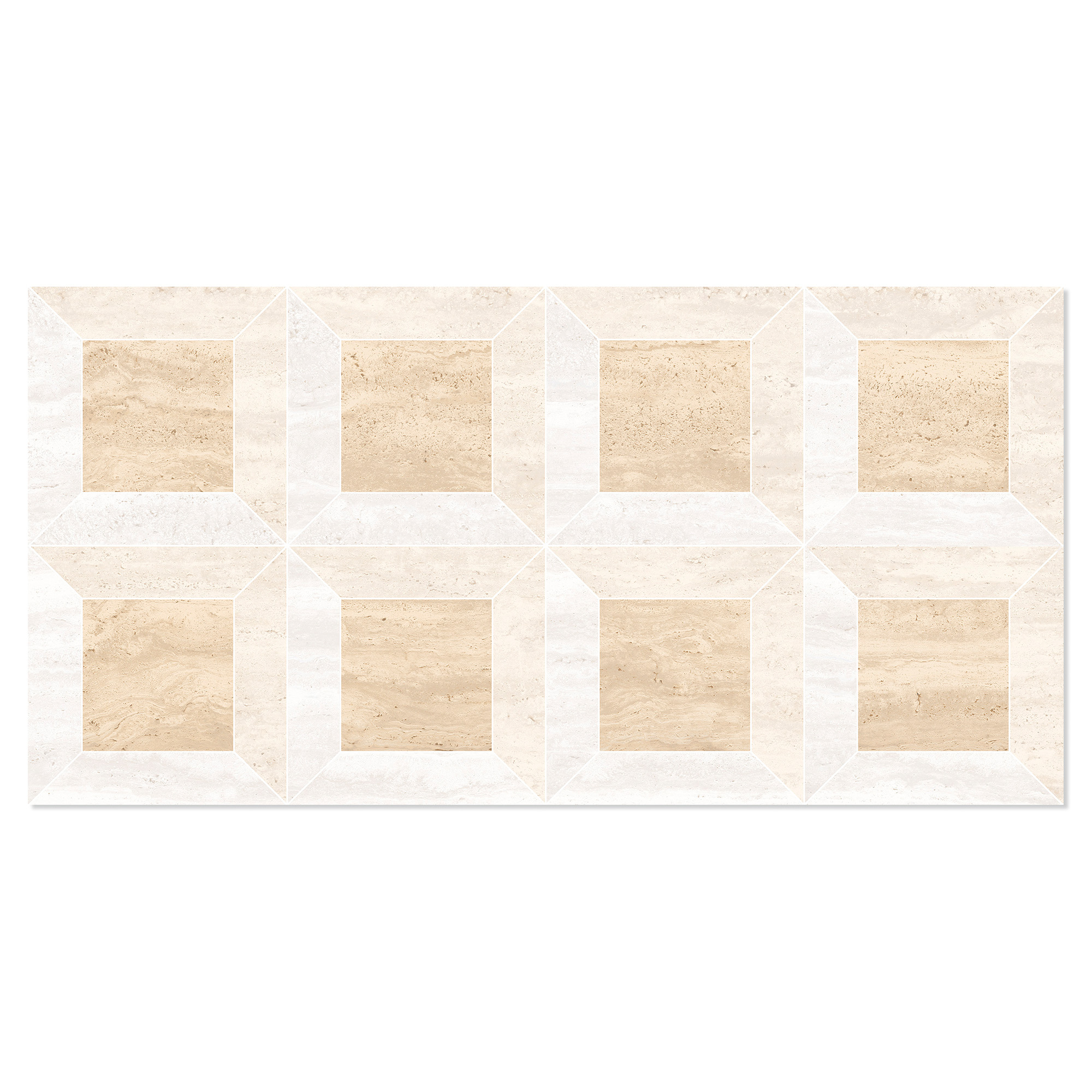 Gulvflis Tivora Quadra Mandel-Hvit Matt 60x120 cm
