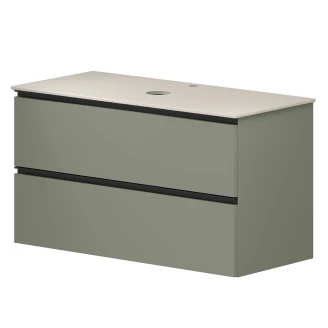 Servantskap Luna Oliv 100 cm med Cosentino Benkplate Silestone Lysbeige Polert