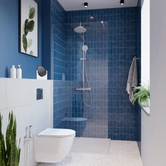 Takdusjsett Lumitherm Krom Blank med Termostat