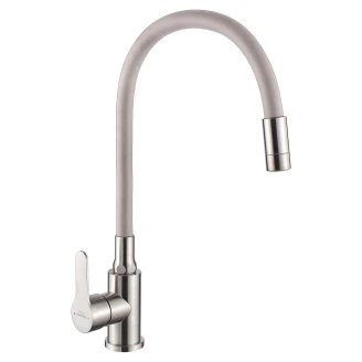 Kjøkkenbatteri <strong>Movento</strong>  Beige-Inox Matt med fleksibel tut
