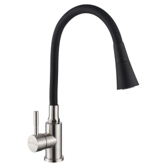 Kjøkkenbatteri <strong>Eterno</strong>  Svart-Inox Matt med fleksibel tut