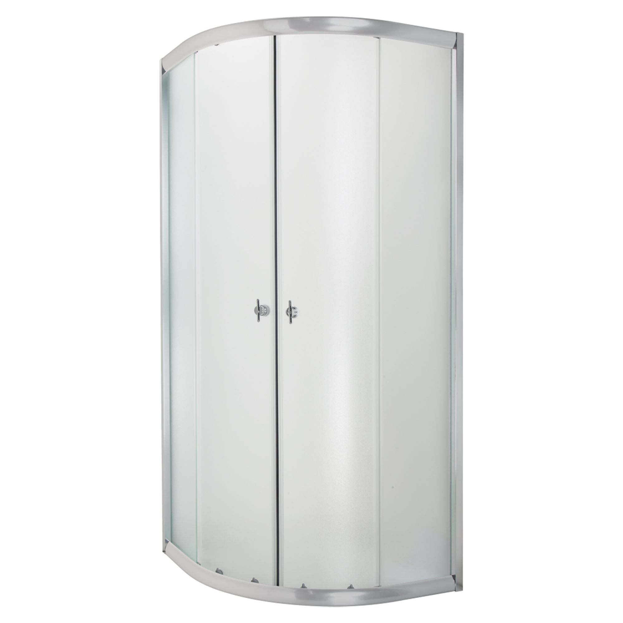 Dusjhjørne Kavon 80x80 cm Rund Krom Blank Frostet