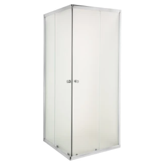Dusjhjørne <strong>Lusento</strong>  80x80 cm Firkantet Krom Blank Frostet