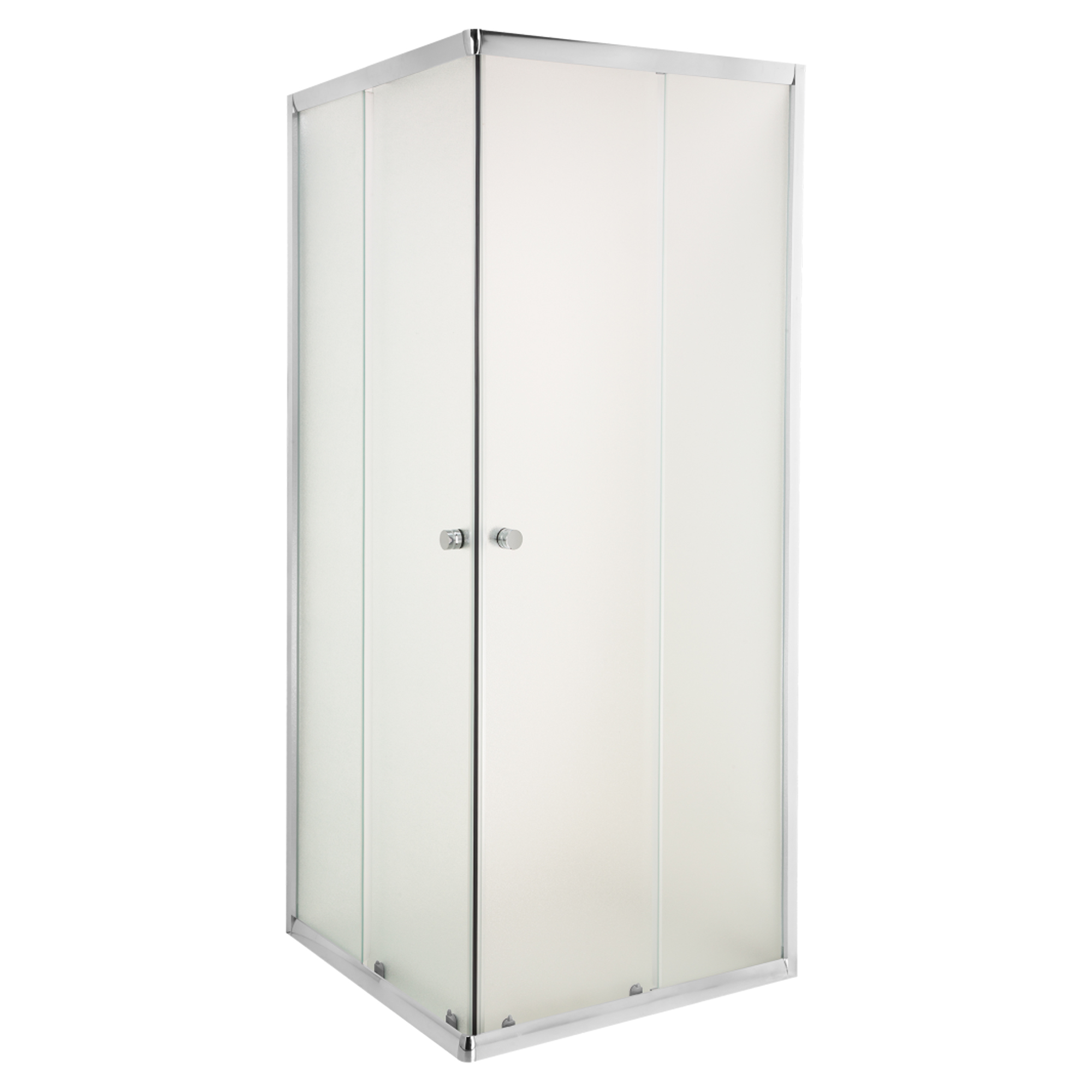 Dusjhjørne Lusento 90x90 cm Firkantet Krom Blank Frostet