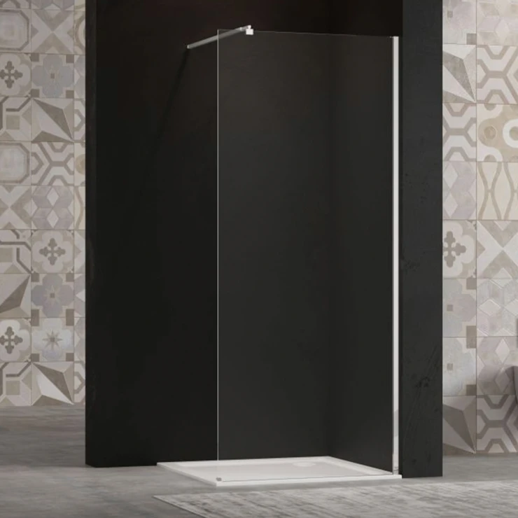 Dusjvegg Novaro 80 cm Krom Blank