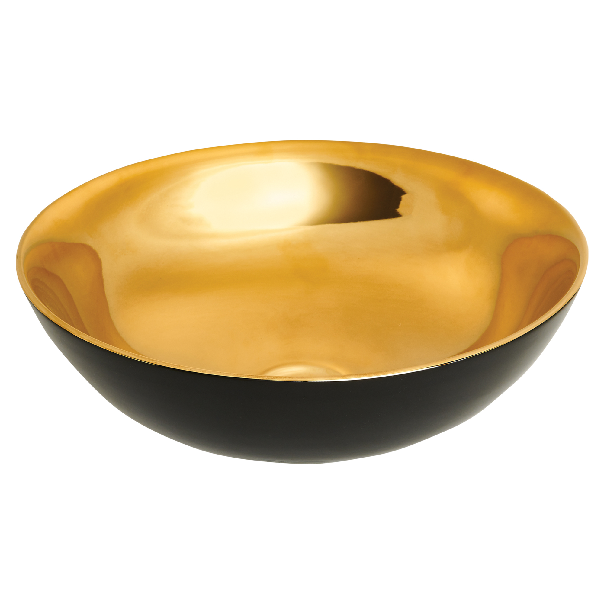 Servant Rille Rund Gull-Svart Blank 40 cm