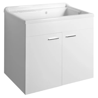Tvättbänk <strong>Tvaro</strong>  Vit 80x50 cm med Vattenlås