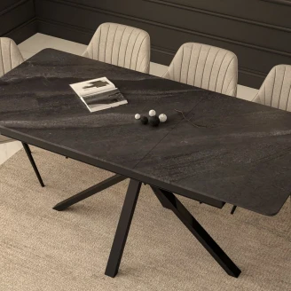 Spisebord Uttrekkbart <strong>Triolette</strong>  Svart 140-180x85 cm