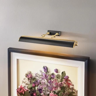 Elstead Vegglampe <strong>Winchfield</strong>  Svart, Antikk Messing 70 cm