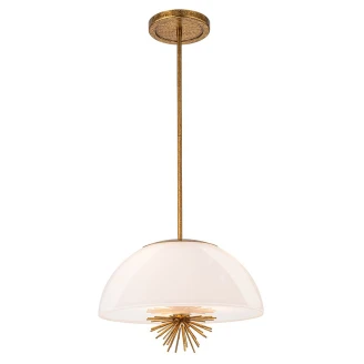Elstead Pendellampe Duo-Montering M <strong>Staring</strong>  Antikkgull, Opalglass