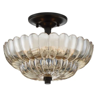 Quoizel Taklampe <strong>Whitecap</strong>  Rav, Brun Ø 30 cm