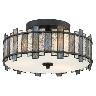 Quoizel Taklampe <strong>Sentry</strong>  Svart, Kunstglass Ø 35 cm