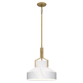 Quoizel Pendellampe <strong>Brecken</strong>  Elfenbenshvit, Gull Ø 37 cm