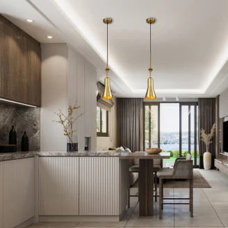 Elstead Pendellampe S Etoile Antikk Messing, Gull