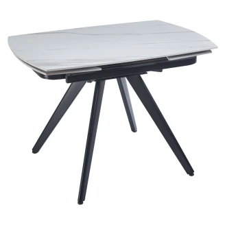Spisebord Uttrekkbart <strong>Tivaro</strong>  Hvit Marmor, Svart 120-180x80 cm